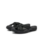 Women's Bali Leather Slide Sandal  |  Black/Black