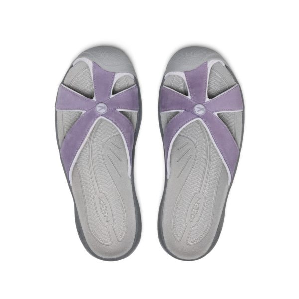 Women's Bali Leather Slide Sandal  |  Purple Haze/Steel Grey